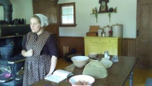 Guide, dressed in Mennonites traditional way